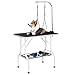 Yaheetech 36' Dog Grooming Table, Pet Foldable Grooming Table w/Double Loops/Mesh Tray/ Adjustable Arm, Black
