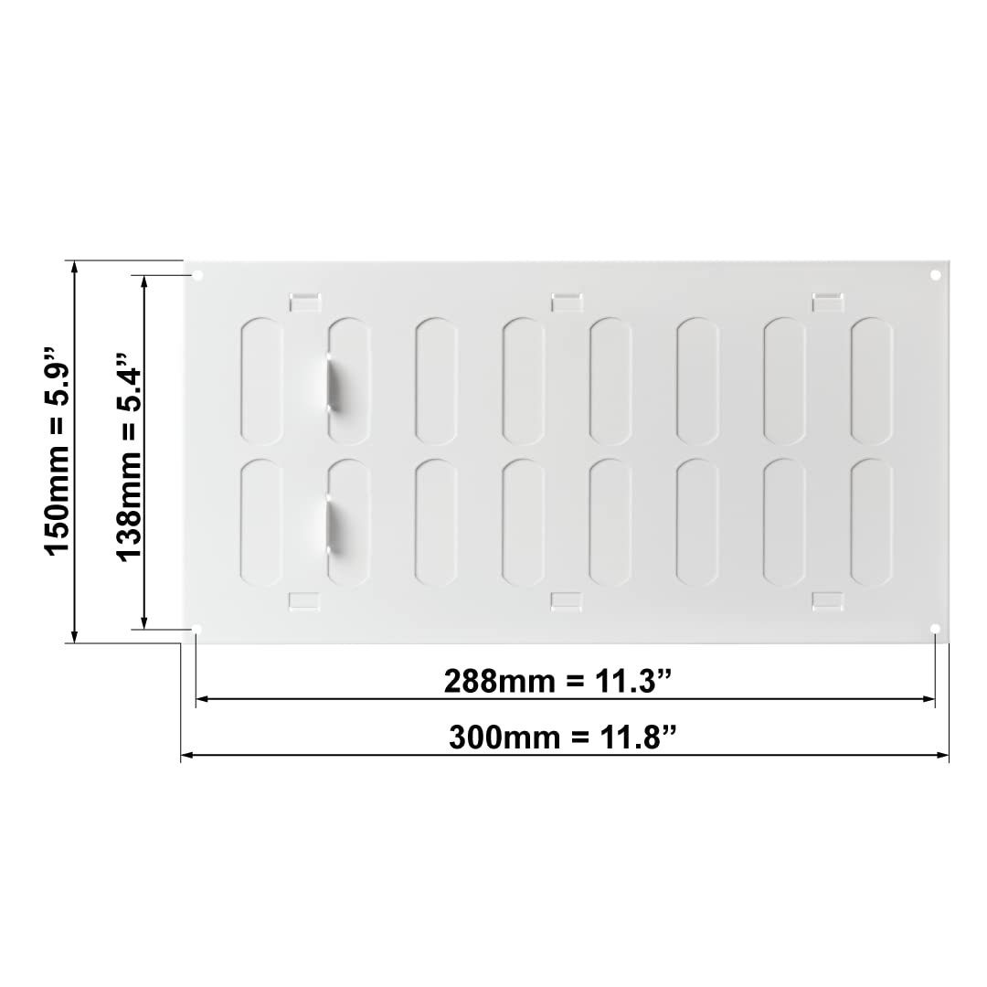300x150mm biała kratka przesuwna z blachy stalowej - kratka wentylacyjna kratka wentylacyjna kratka wentylacyjna
