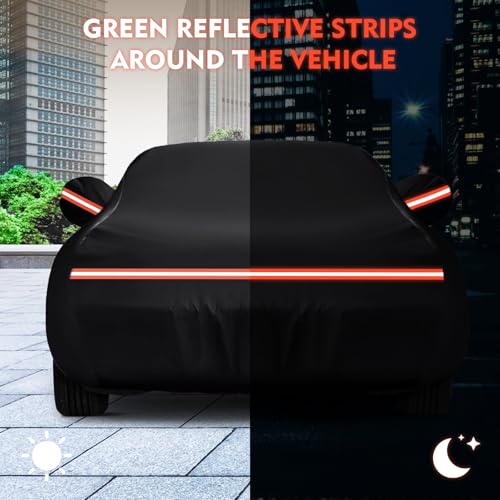 Image of QUNSUNUS 6 Layer Car Cover for Ford Mustang 1964-1968 Waterproof All Weather 420D Windproof for Ford Mustang Car Cover Hail Protection with Zipper