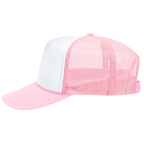 Image of OTTO Polyester Foam Front 5 Panel High Crown Mesh Back Trucker Hats in 97, Bulk, Wholesale