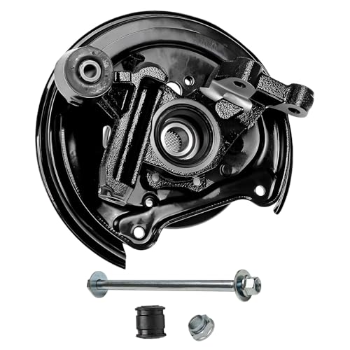 Image of Detroit Axle - Rear Right Steering Knuckle for 2001-2008 Subaru Forester w /Rear Disc Brakes, Passenger Side Steering Knuckle & Wheel Bearing Hub Assembly 2002 2003 2004 2005 2006 2007 Replacement