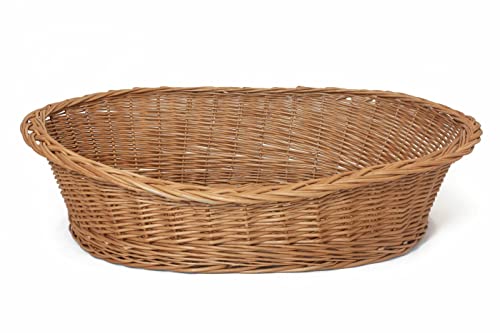 Dekoleidenschaft Hundekorb aus Weide, Gr. XL 90x70 cm, Hundebett, Tierbett, Weidenkorb