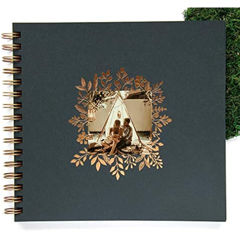Scrapbook For Photos, 90 Black Pages. Scrapbook For Teenage Girls, 8.5" x 9". Scrapbook For Couples, Wedding Scrapbook Album, Scrapbook For Girls (BK) Cover