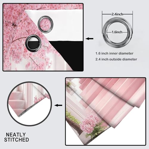 Rideau occultant isolant contre le jour et le froid rose 3D - 6