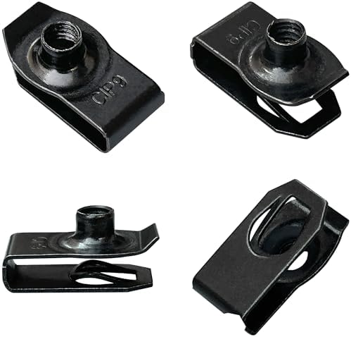 30 PCS U Nut Clips,Black Metal Clip-On Nuts,M6 Screw U-Clips