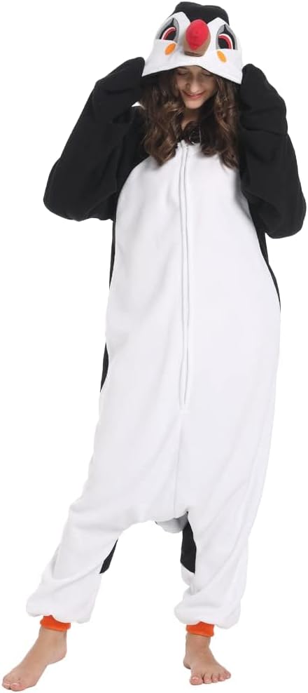 SimZoo Adult Animal Onesie Pajamas, Men and Women's Animal Cosplay Costume Sleepwear, One-Piece Unisex Homewear