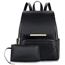 ShopyVid ® Women’s PU Leather Stylish and Trending Backpack for College Office Travel Purse (Black)