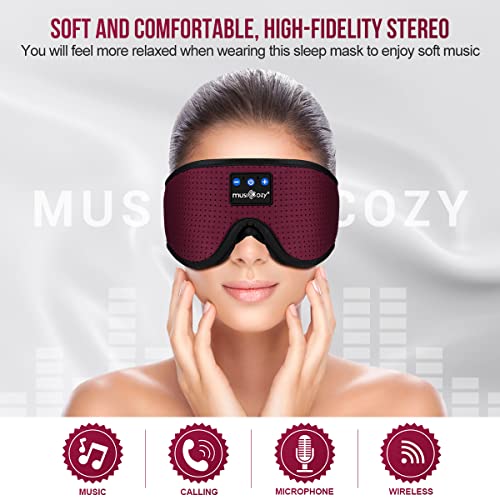 Image of MUSICOZY Sleep Headphones Bluetooth 5.4 Headband Sleeping Eye Mask for Mom Women Men Wireless Music Earbuds Earphones for Side Sleepers Built-in HD Speakers Cool Gadgets Unique Gifts