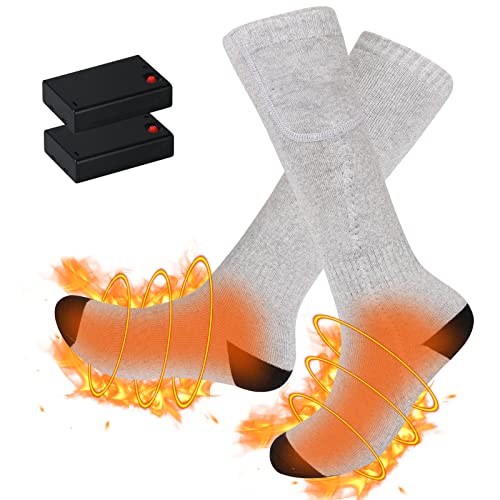 Qweidown Elektrische Socken,lektrische Beheizte Warme Socken Thermal Warm Heated Socks Sneaker Socken Herren Damen Schwarz Baumwolle Sportsocken für Fuß wärm eregelungIdeal Fußwärmer (Grau) Cover