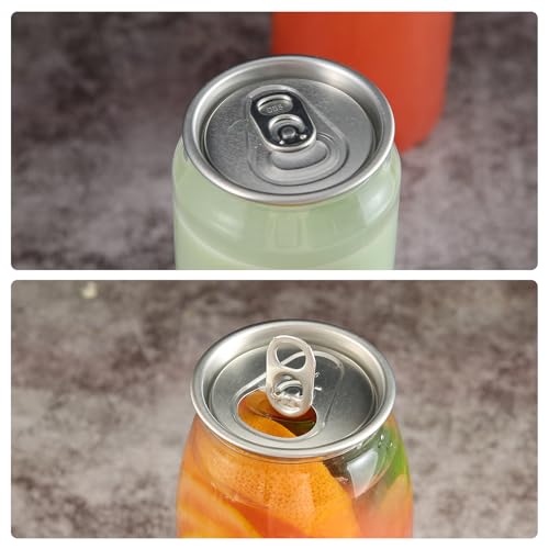 Image of 16.9OZ(500ml) Disposable Juice Bottles 100 Pack - Plastic Sealable Can Cups with Lids for Boba, Smoothie, Drinking, Clear Beverage Container with Easy Open Lids