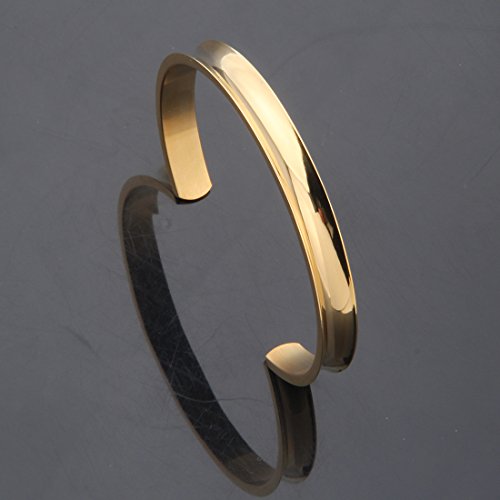 WUSUANED Hair Tie Bracelet Stainless Steel Grooved Cuff Bangle Gift for her3