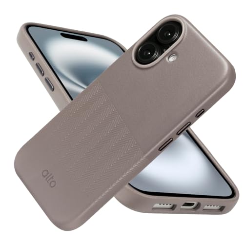 Étui en cuir italien pour iPhone 16 MagSafe Alto élégant gris