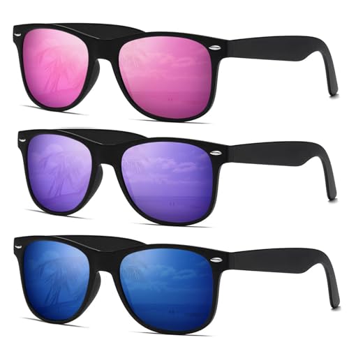 Image of DEMIKOS Sunglasses Men Polarized Sunglasses for Mens Womens Retro Mirror Lens for Driving Fishing UV Protection