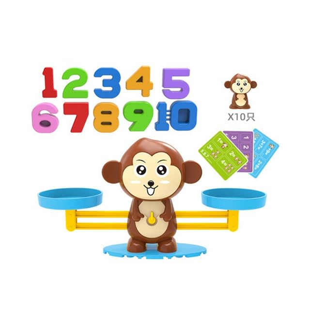 ТоуAE - Educational Math Тоу Smart Monkey Balance Scale Kids Ԁiɡitа| Number Board Game Educational Learning Тоуs Teaching Material (Brown Monkey)