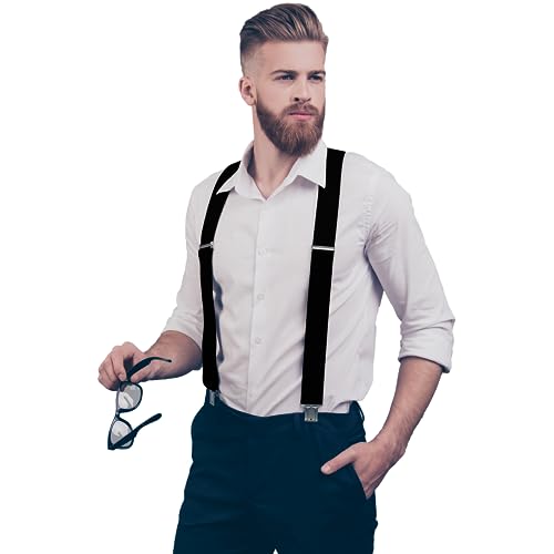 Image of Dibi Suspenders for Men - Adjustable X Back Mens Suspenders with 4 Heavy Duty Strong Clips