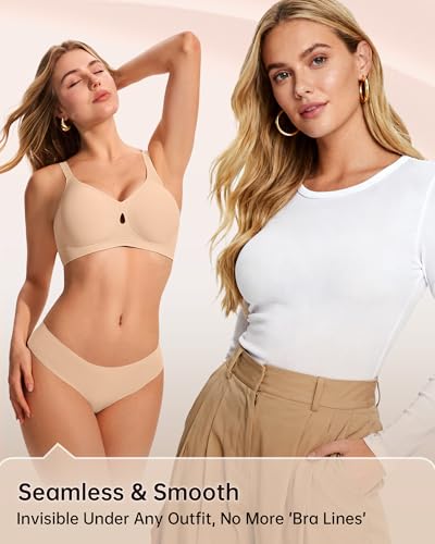Image of LetsJoli Wireless Bras for Women No Underwire Jelly Bras Seamless Push Up Full Coverage Bralettes Comfortable Everyday Bra