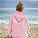Lubpow Cute Sea Turtle Hoodies for Women Oversized Ocean Hoodie Aesthetic Graphic Sweatshirts Casual Fleece Pullover Tops(Pink,XL)
