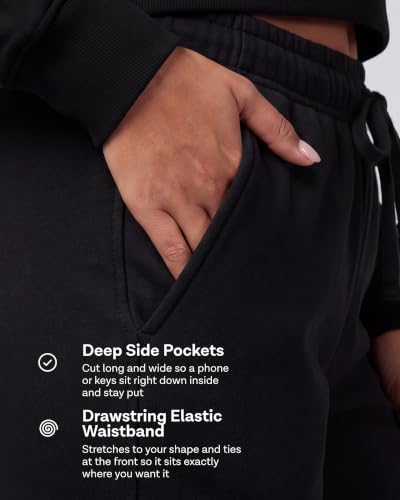 Image of Real Essentials 3 Pack: Women's Relaxed Fit Fleece Open Bottom Sweatpants - Casual Athleisure (Available in Plus)