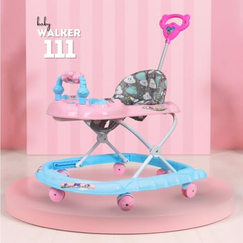Image of Panda Baby Products Walker with Push Handle, Musical Toys & Adjustable Height - Safe & Comfortable Learning Walker for Babies (6-18 Months) (Pink, 111 Baby Walker)