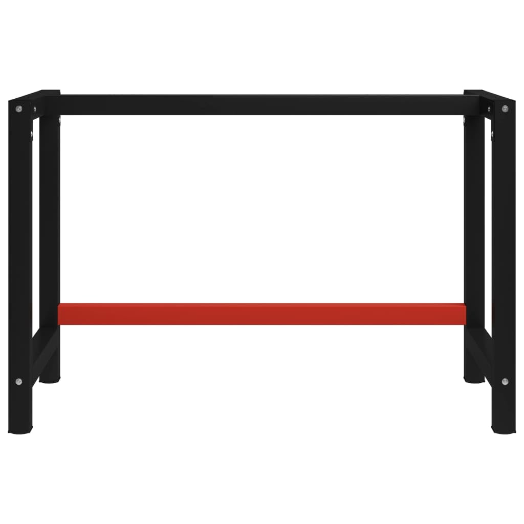 Generic Metalowa Rama Stołu Warsztatowego Czarno-czerwony stół Warsztatowy do Warsztatu Garażowego (80 X 57 X 79 cm) (120 x 57 x 79 cm)