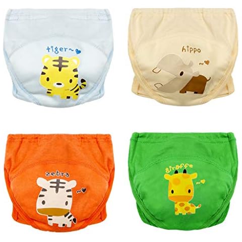 Fandecie Reusable Training Pants Toddlers Underpants Baby Boys/Grils Underwear Potty Training Pants, 1-3 Years, 4 Pack Cover