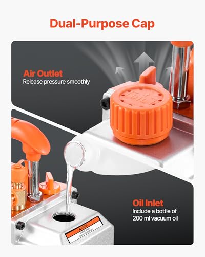Bomba de Vacío VEVOR, 3.5 CFM 1/4 HP para HVAC miniatura 5