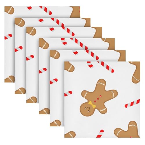 Servilletas de Tela YETTASBIN Gingerbread Man Set x6 50.5 cm miniatura 6