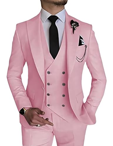 Men's 3 Piece Suit Slim Fit Suits One Button Blazer Vest Pants Formal Business Wedding Prom Suits3