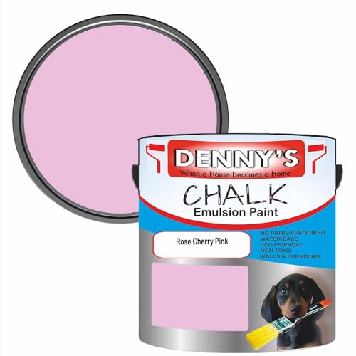 Premium Interior Wall & Furniture Chalk Paint – Rose Cherry Pink – Rich Matt Finish, Durable & Washable, Low Odour, Ideal for Living Rooms, Bedrooms & Hallways (1 Litre Tin)