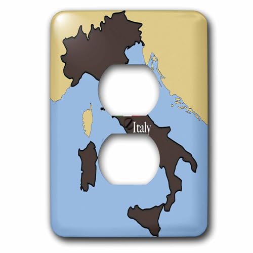 Carte de l'Italie sur cache prise double pour masquer les blocs &eacute;lectriques blancs
