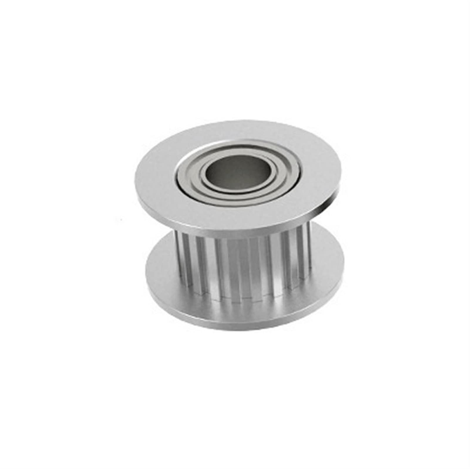 Zyaobei-Timing Pulley 20PCS GT2 Idler Pulley 20 Teeth 16 Teeth Bore 3mm 5mm with Bearings 3D Printer Parts for 2GT Timing Belt Width 6mm 10mm, Used widely (Color : Silver, Size : 20T W6 B3 with T)