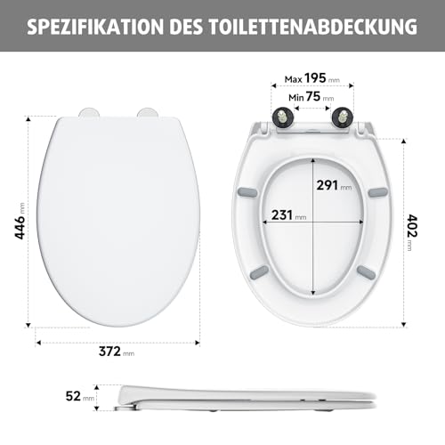 Abattant WC clipsable à frein de chute RAINSWORTH