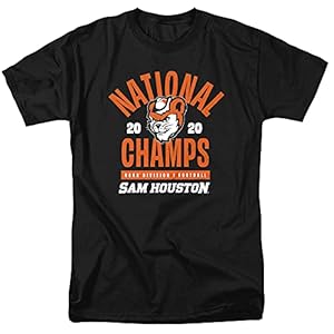 Sam Houston State University Official Bearkats NCAA Division 1 Football National Champs Unisex Adult T-Shirt, Black, Small