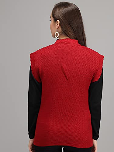 Image of eKools Women's Winterwear Woolen Sleeveless Sweaters (with Side Pockets)