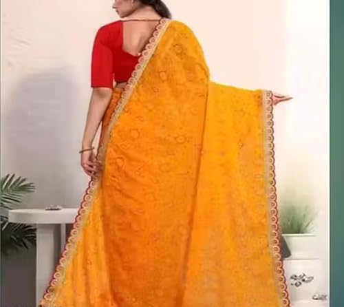 Image of Women's Lahariya Gujarati Jaipuri Bandhani Bandhenj Gharchola Silk Designer 2025- Yellow