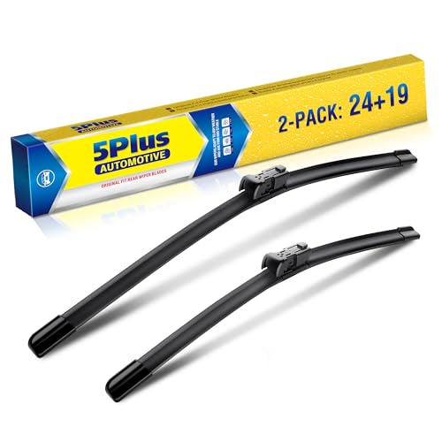 Image of 24 inch+19 inch Windshield Wiper Blades Replacement For VW Volkswagen Passat 2010-2006 Jetta 2010-2007 Eos 2016-2006 Golf 5 Golf 6,Automotive Replacement Windshield Wiper Blades For My Car-Top Lock 19mm