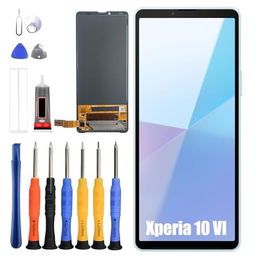 ERYNK OLED Display Für Sony Xperia 10 VIXQ-ES72, XQ-ES72/L2TWCX0 [mit Fingerabdrücken] [6.1 Zoll] Black LCD Display Touch Screen Digitizer with Werkzeugsatz