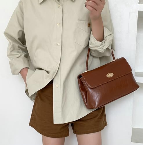 Women's Shoulder Crossbody Bag Handbag Retro Designer Purse Soft PU Leather Handbag Satchel Small Tote Bag2