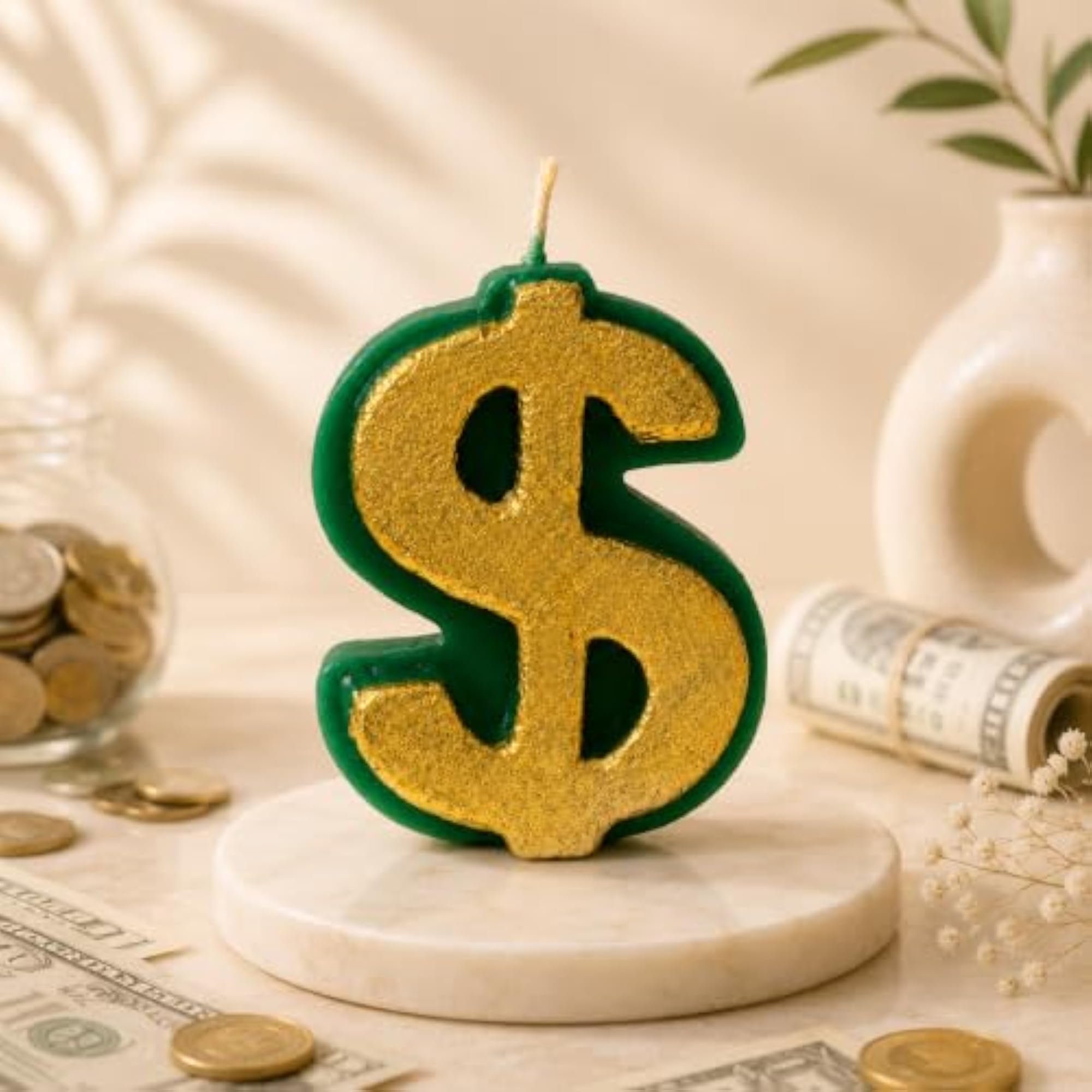 Dollar Shape Decorative Candle for Office Table Decor