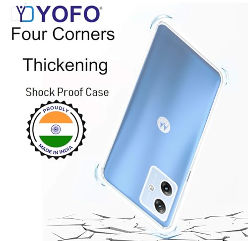 Image of YOFO Back Cover for Motorola G54 (5G) (Flexible|Silicone|Transparent|Full Camera Protection)