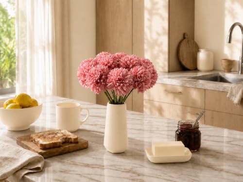 Image of Mandy's 12pcs Artificial Dusty Pink Ball Chrysanthemum Flowers