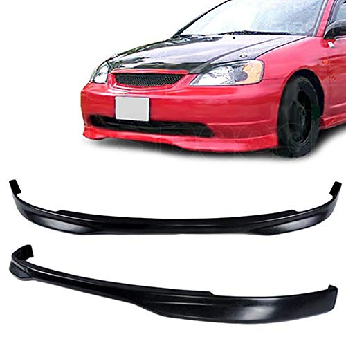 [GT-Speed] Compatible Replacement for Type-R Style PU Front Bumper Lip, 2001-2003 Honda Civic Coupe Sedan