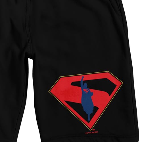 Superman 2025 Silhouette Logo Adult Black Sleep Pajama Shorts2