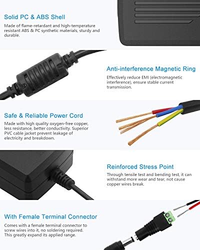 ALITOVE 12V 5A Power Supply 60W 12 Volt Transformer 5Amp 4A 3A, 10 Pack - 4