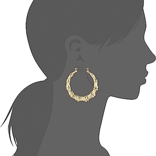 Miniatura 5 de Zodiac - Aretes de aro XOXO de bambú con letra inglesa antigua para mujeres y niñas, aretes de astrología, joyería de moda, chapados en oro de 14
