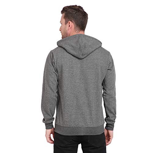 Image of Diverse Men's Hooded Regular Fit Front Zipper Sweatshirt (DCMSSF07RC17L35-4275J Dark Grey M)