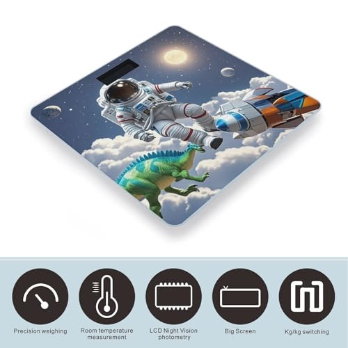 Báscula digital para baño con vidrio templado y pantalla LED miniatura 3
