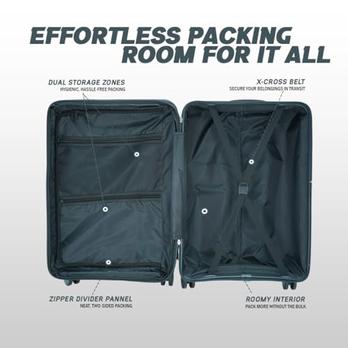 Image of AMERICAN TRAVELLER Poineer Trolley Bags | TSA Type Lock | Large Polypropylene Hardshell, Expandable, 8 Disc Wheels, TSA Type Lock