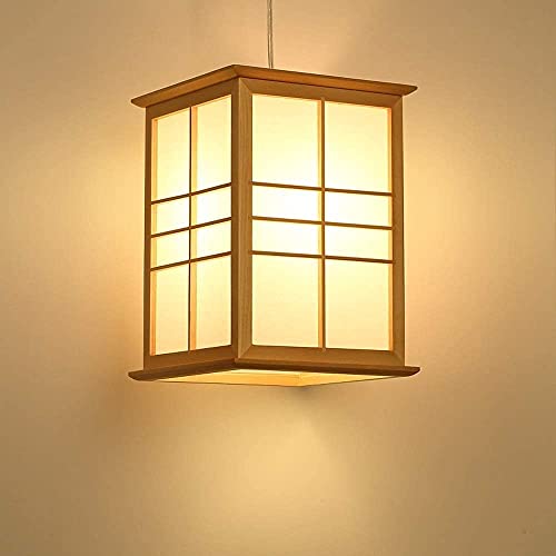 Lustre en bois massif YangRy et acrylique pour entrée élégante