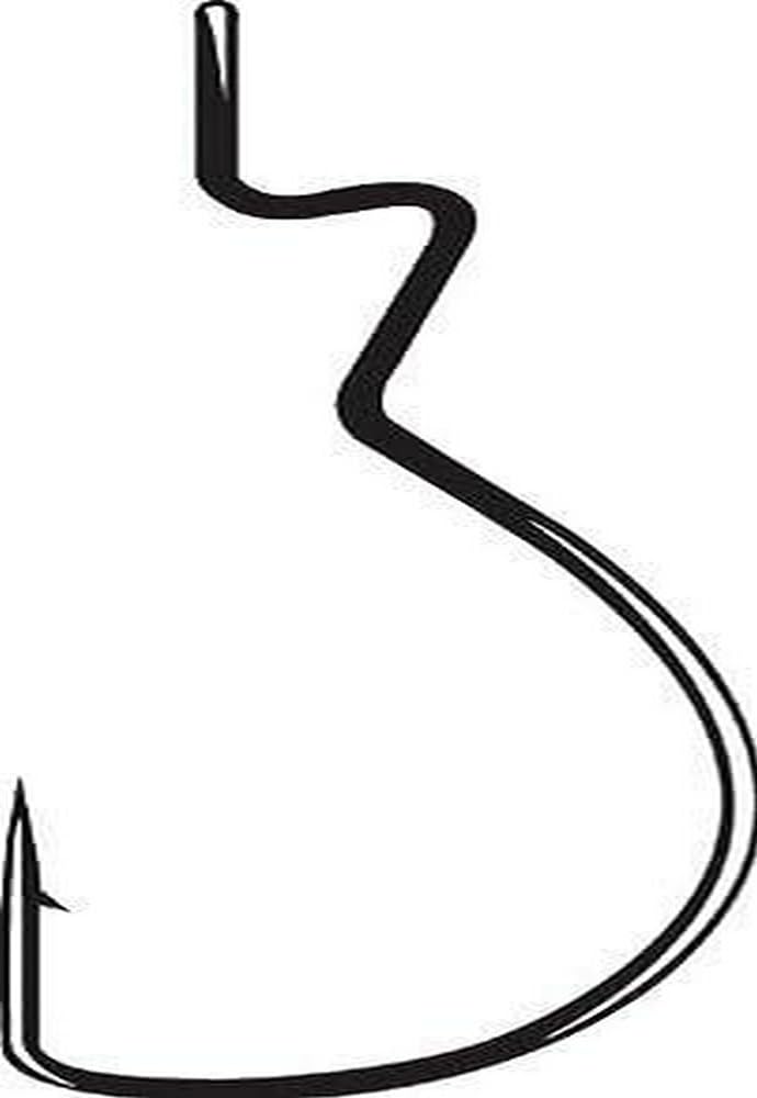 Gamakatsu Skip Gap Worm Hook-Pack of 25 (Black, 1/0)